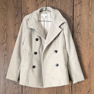 H&M Women's Double-Breasted Peacoat in Light Beige